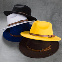Vintage Wool Top Hat with Leather Buckle -Wedding Accessories Hats Luxurious Weddings