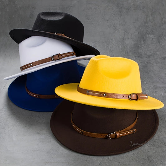 Vintage Wool Top Hat with Leather Buckle -Wedding Accessories Hats Luxurious Weddings