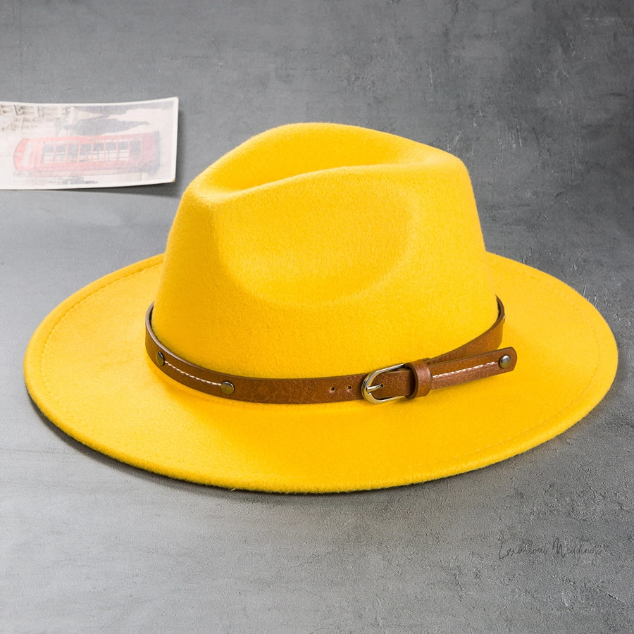 Vintage Wool Top Hat with Leather Buckle -Wedding Accessories Hats Luxurious Weddings