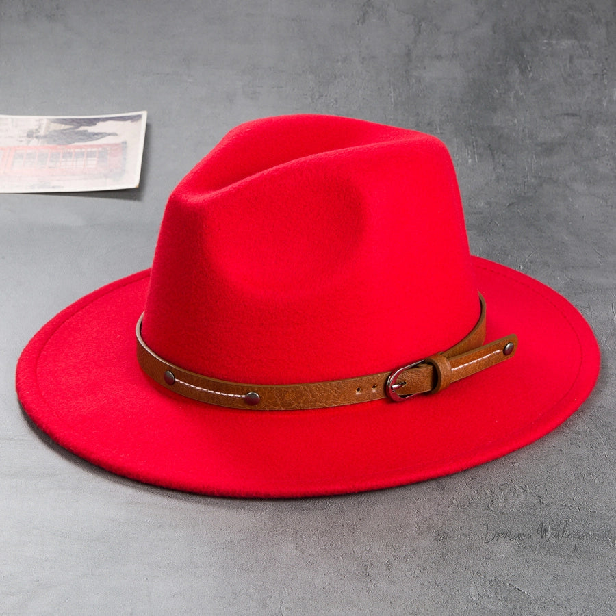 Vintage Wool Top Hat with Leather Buckle -Wedding Accessories Hats Luxurious Weddings