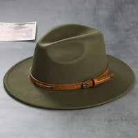 Vintage Wool Top Hat with Leather Buckle -Wedding Accessories Hats Luxurious Weddings