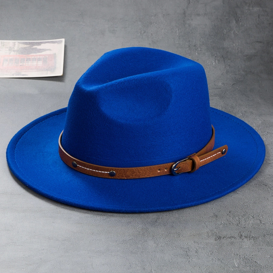 Vintage Wool Top Hat with Leather Buckle -Wedding Accessories Hats Luxurious Weddings