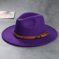 Vintage Wool Top Hat with Leather Buckle -Wedding Accessories Hats Luxurious Weddings