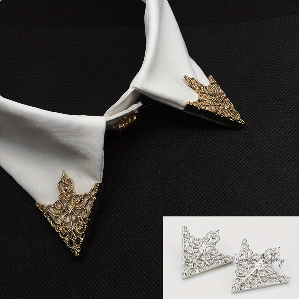 Vintage Collar Buckle Pin - Royal Alloy Design Suit Accessories Luxurious Weddings