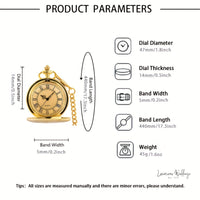 Vintage Pocket Watch - Zinc Alloy Case, Quartz Movement, Waterproof Pocket Watch Luxurious Weddings