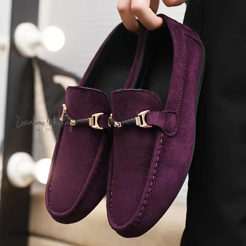 Men's Faux Suede Moccasin Loafers - Comfy Slip-Ons for Spring & Summer Loafers Luxurious Weddings
