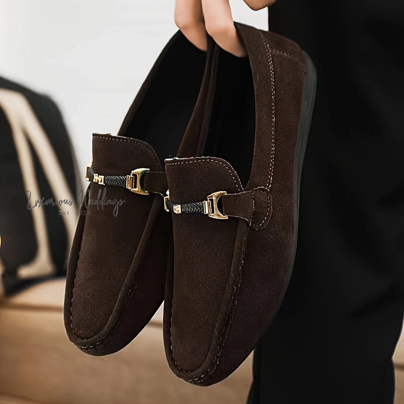Men's Faux Suede Moccasin Loafers - Comfy Slip-Ons for Spring & Summer Loafers Luxurious Weddings