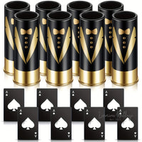8/16pcs Groomsmen Tuxedo Shot Glasses & Bottle Opener Set gift set Luxurious Weddings