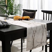 White Gray Marble Table Runner - 13''x72'' Table-Runner Luxurious Weddings