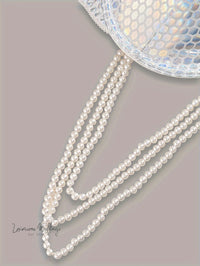 Shiny Geo Pattern Bra with Faux Pearl Chain Sequin bra Luxurious Weddings