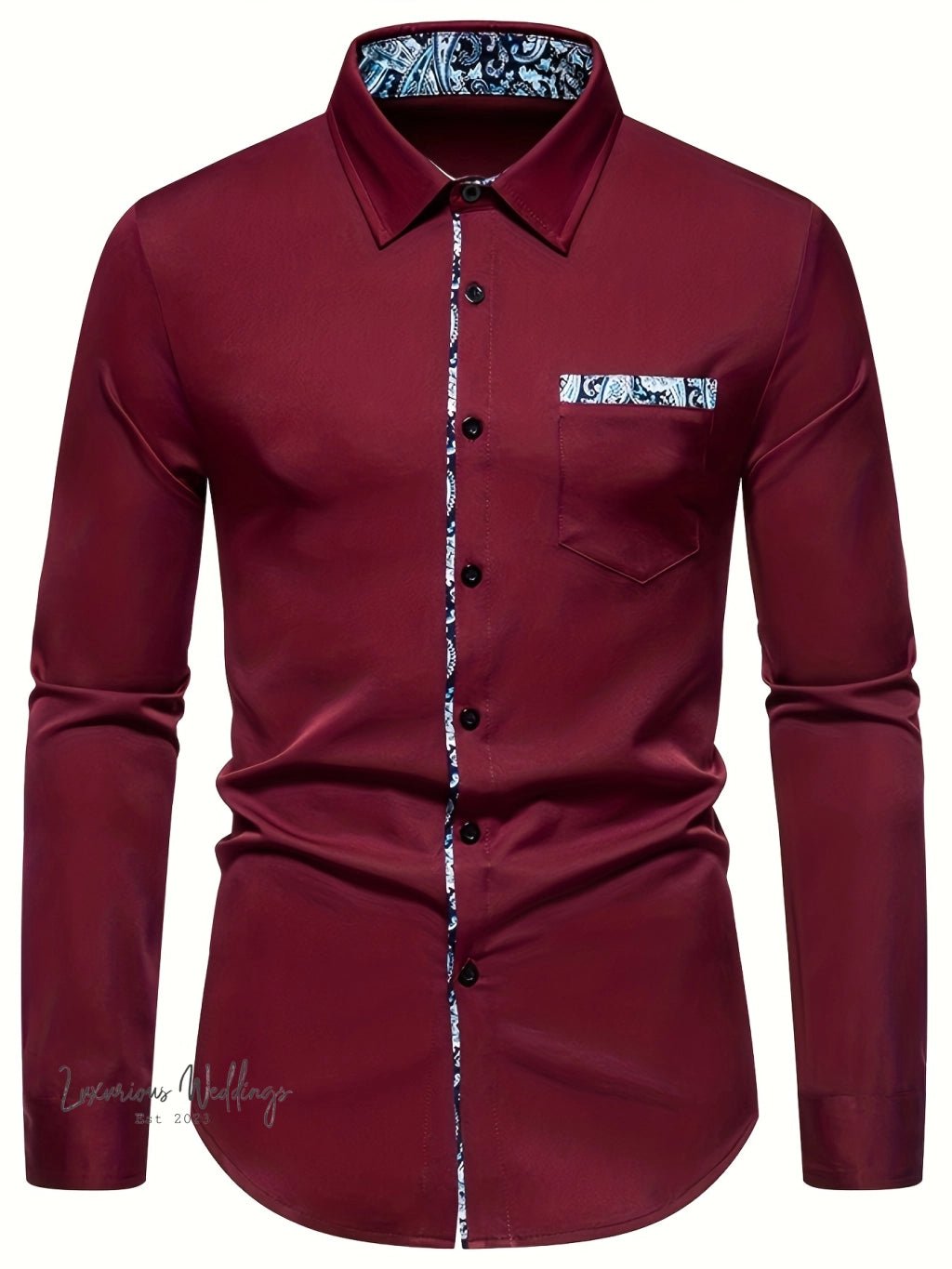 Stylish Men's Paisley Button Up Shirt Men's Shirts Luxurious Weddings