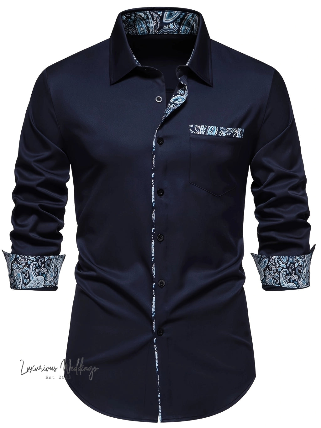 Stylish Men's Paisley Button Up Shirt Men's Shirts Luxurious Weddings