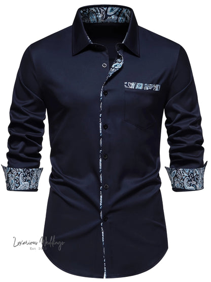 Stylish Men's Paisley Button Up Shirt Men's Shirts Luxurious Weddings