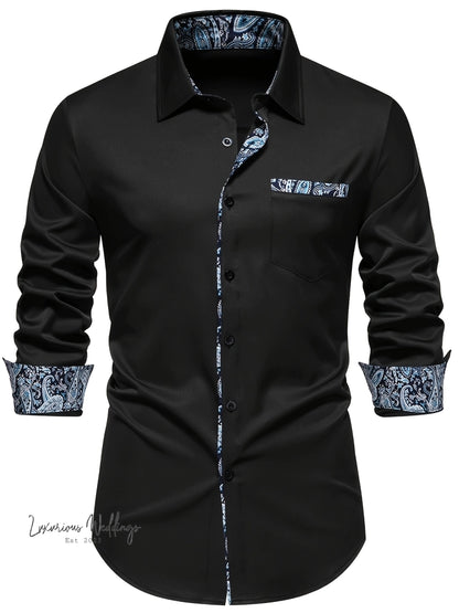 Stylish Men's Paisley Button Up Shirt Men's Shirts Luxurious Weddings