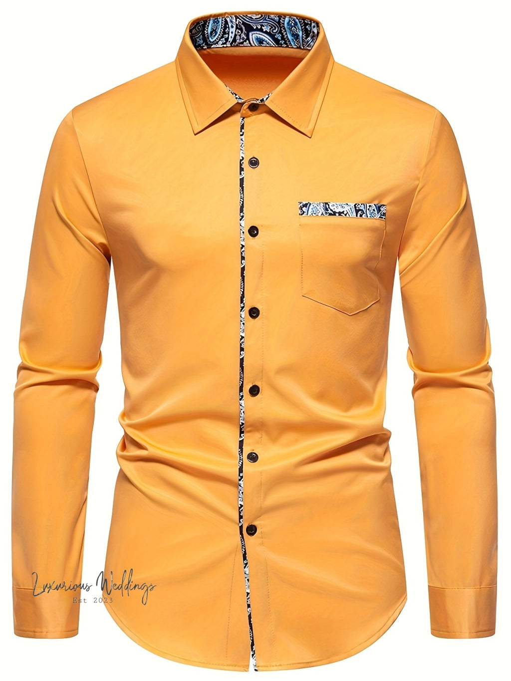 Stylish Men's Paisley Button Up Shirt Men's Shirts Luxurious Weddings