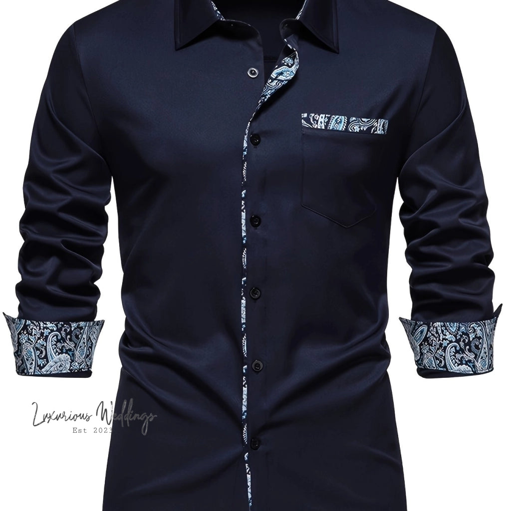 Stylish Men's Paisley Button Up Shirt Men's Shirts Luxurious Weddings