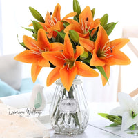 Real Touch Artificial Lily Flower Arrangement Artificial Lillies Luxurious Weddings