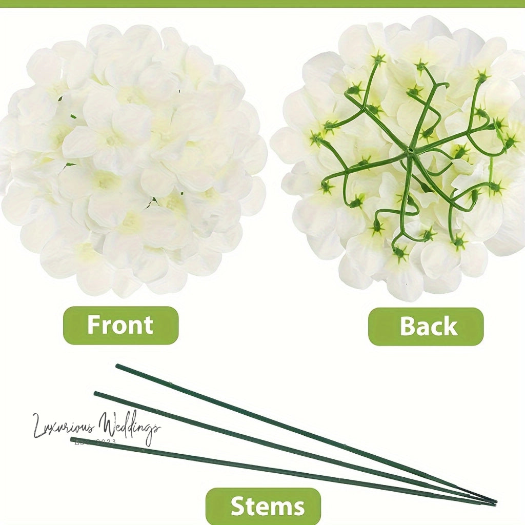 Artificial Hydrangea Flower Heads - Wedding & Home Décor 10Pcs Hydrangea Luxurious Weddings