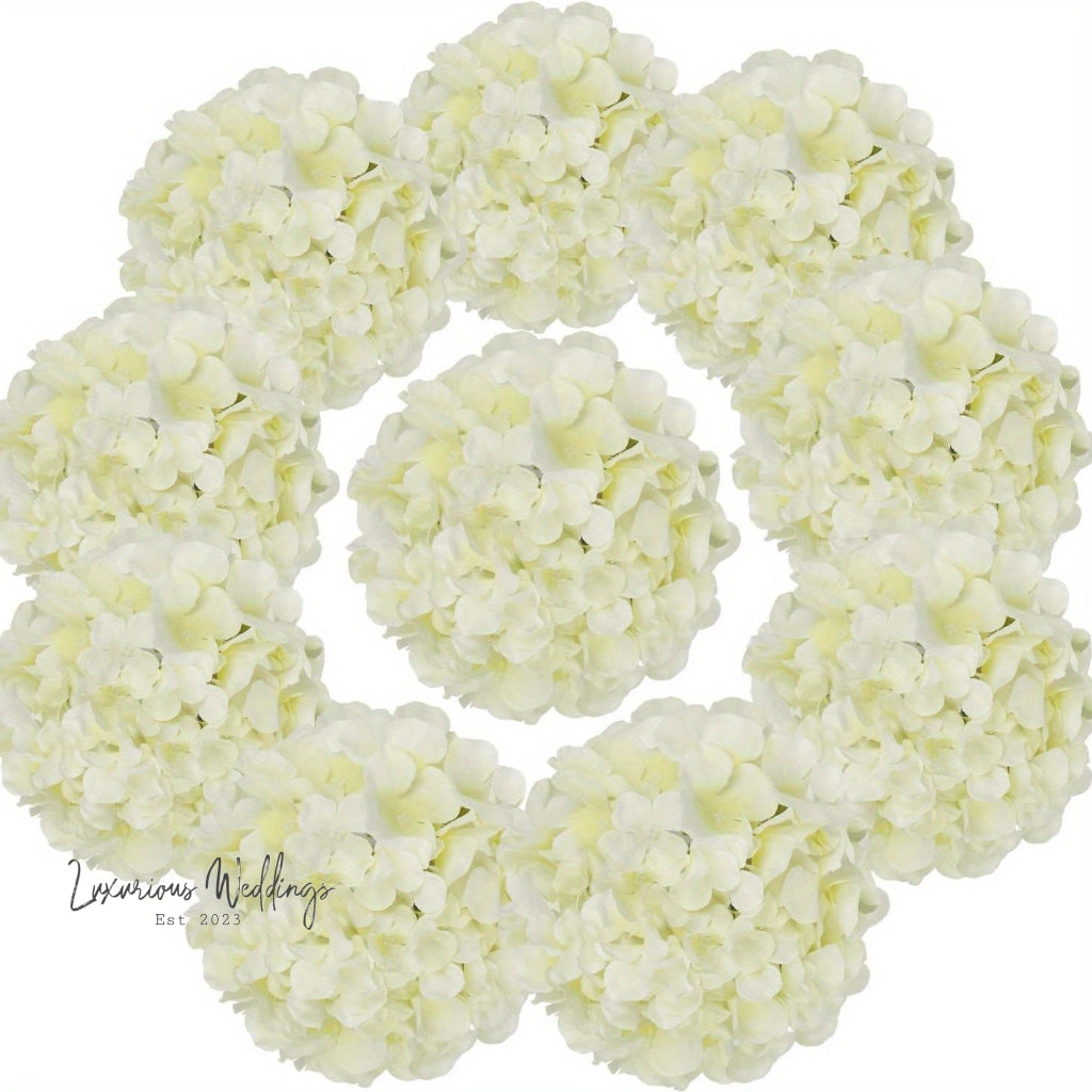 Artificial Hydrangea Flower Heads - Wedding & Home Décor 10Pcs Hydrangea Luxurious Weddings