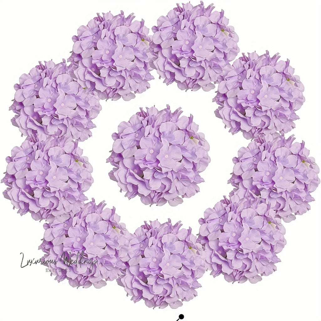 Artificial Hydrangea Flower Heads - Wedding & Home Décor 10Pcs Hydrangea Luxurious Weddings
