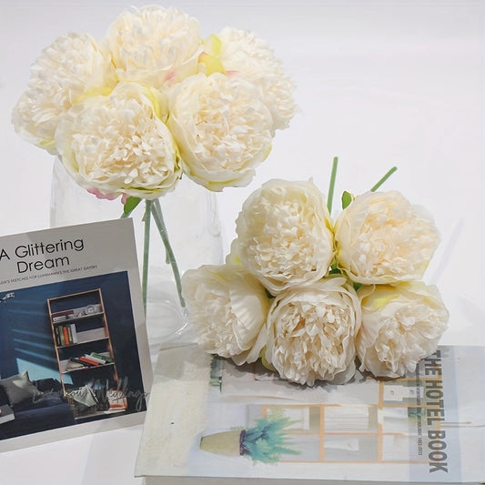 5 Artificial Peonies 1 bunch 5 heads Artificial Peonies Luxurious Weddings