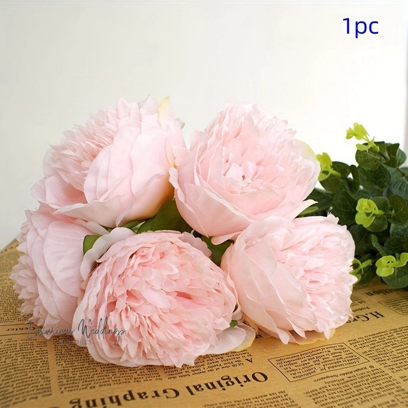 5 Artificial Peonies 1 bunch 5 heads Artificial Peonies Luxurious Weddings
