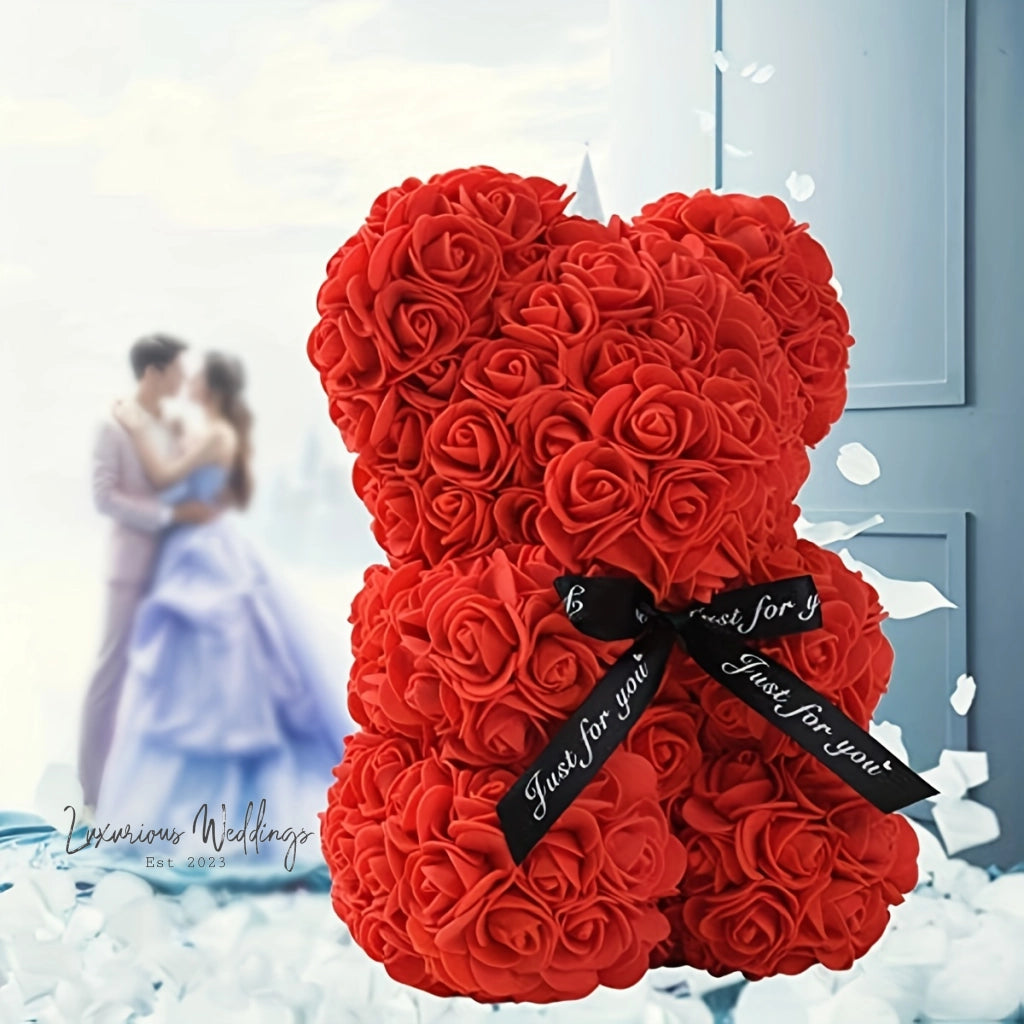 Artificial Rose Bear - Perfect Gift For Her Artificial Rose Bear Luxurious Weddings