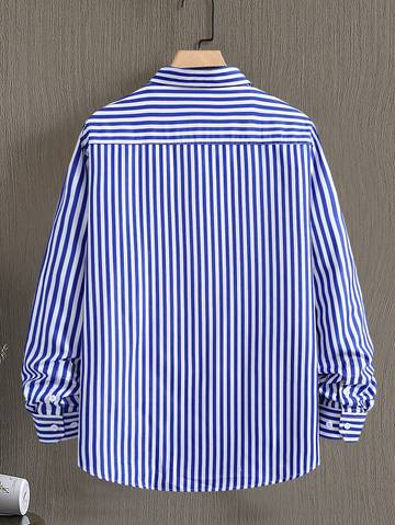 Men's Striped Button-Front Shirt Men Shirts Luxurious Weddings