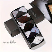 Men's Geometric Pattern Crew Socks Mens socks Luxurious Weddings