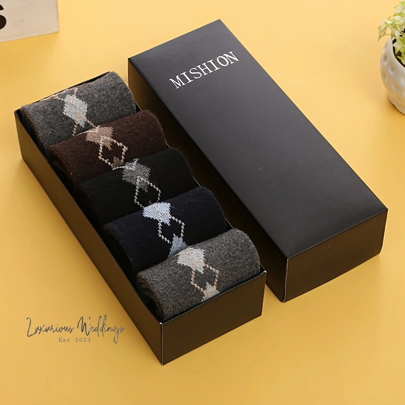 Men's Geometric Pattern Crew Socks Mens socks Luxurious Weddings