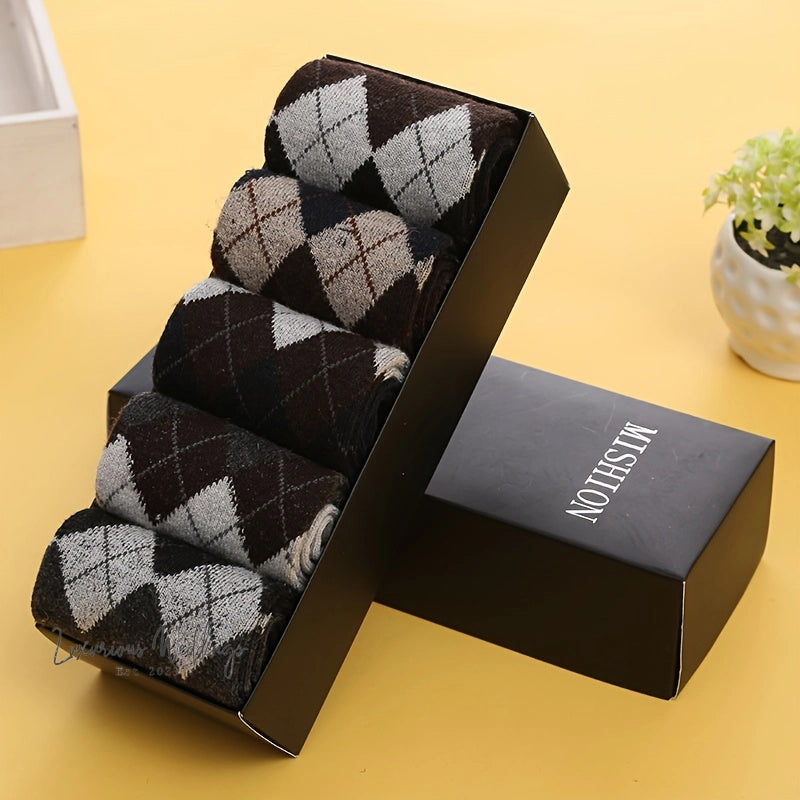 Men's Geometric Pattern Crew Socks Mens socks Luxurious Weddings