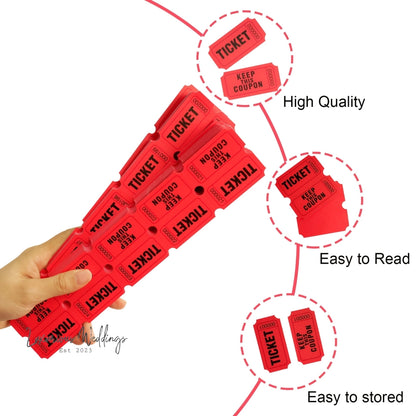 200 Red Raffle Tickets | Luxurious Weddings Raffle Tickets Luxurious Weddings