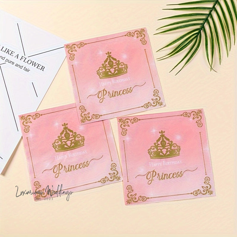 Princess-Themed Napkins Napkins Luxurious Weddings