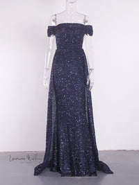 Dazzling Off Shoulder Sequin Party Dress Sequin Dress Luxurious Weddings