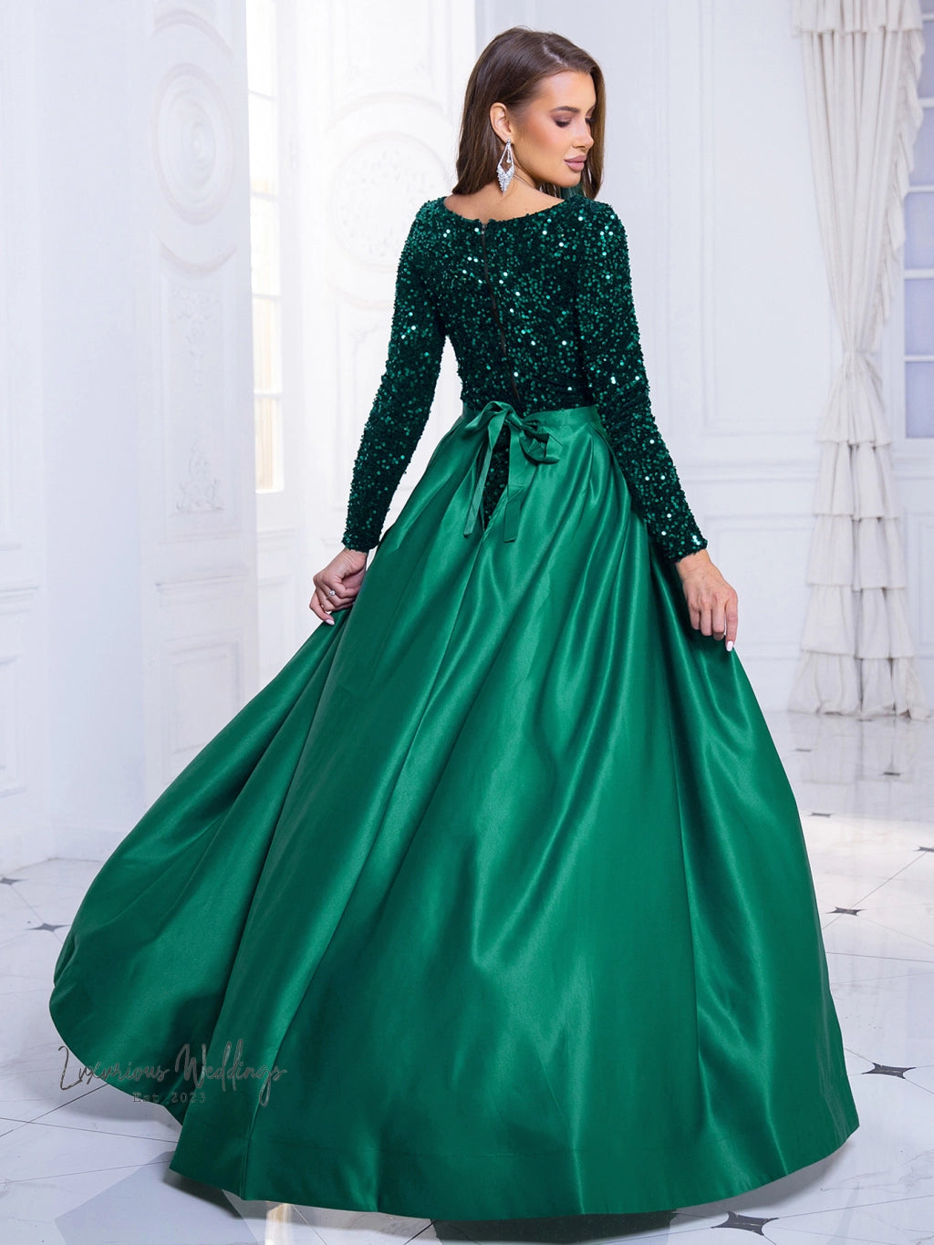 Red Sequin Party Dress with Detachable Skirt Sequin Dress Luxurious Weddings