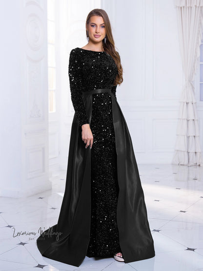 Red Sequin Party Dress with Detachable Skirt Sequin Dress Luxurious Weddings