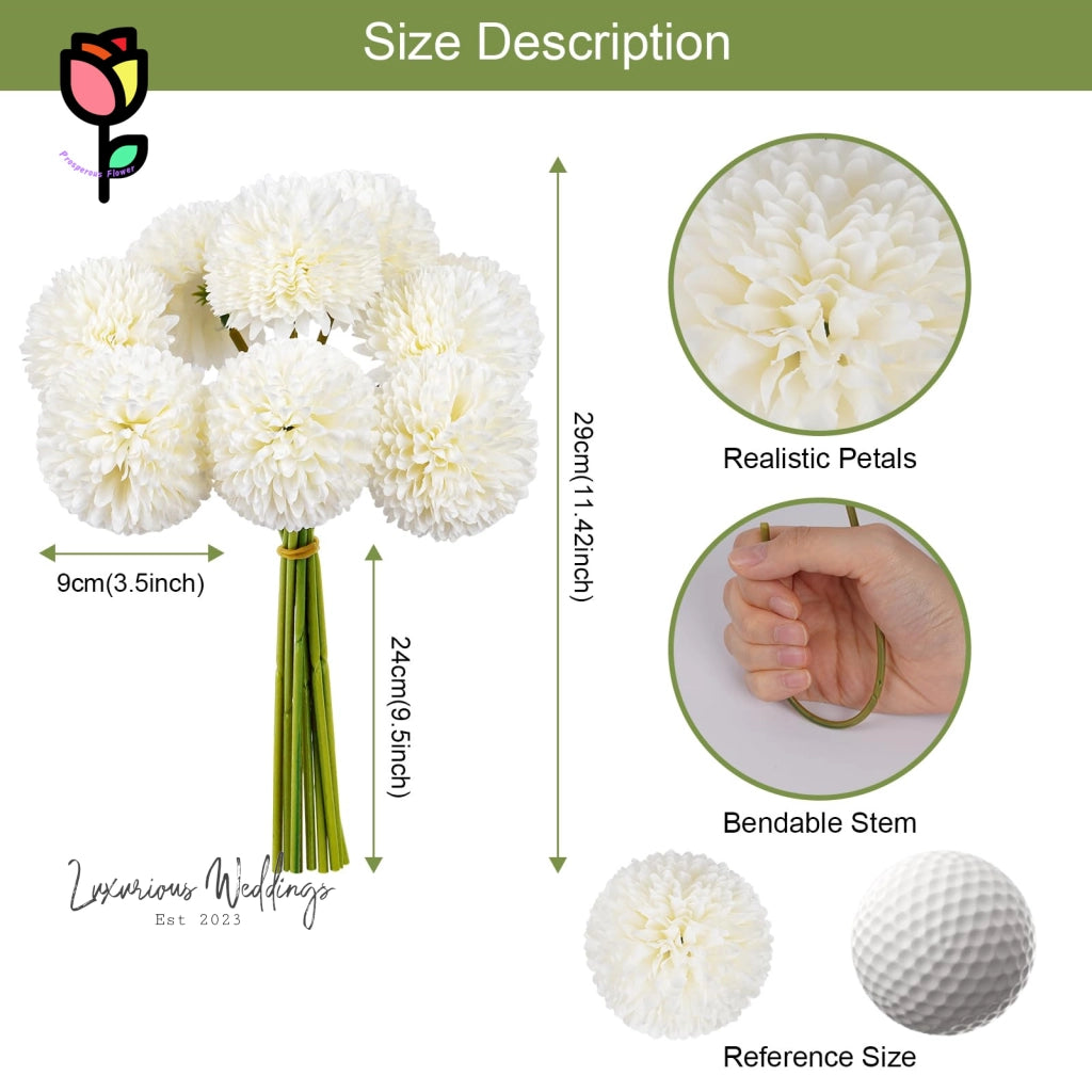 Faux Chrysanthemum Ball Bouquet - By Luxurious Chrysanthemum's Luxurious Weddings