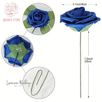 25/30Pcs Artificial Sapphire Blue Roses By Luxurious Artificial Flowers Luxurious Weddings