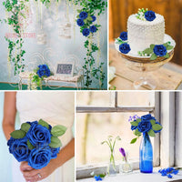 25/30Pcs Artificial Sapphire Blue Roses By Luxurious Artificial Flowers Luxurious Weddings