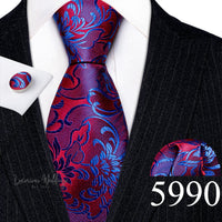 Barry·Wang Blue Green Teal Leaves Neck Tie Set By Luxurious Mens Ties Luxurious Weddings