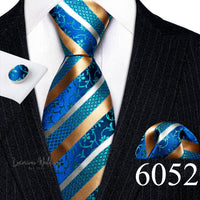 Barry·Wang Blue Green Teal Leaves Neck Tie Set By Luxurious Mens Ties Luxurious Weddings