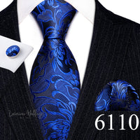 Barry·Wang Blue Green Teal Leaves Neck Tie Set By Luxurious Mens Ties Luxurious Weddings