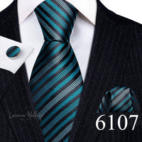 Barry·Wang Blue Green Teal Leaves Neck Tie Set By Luxurious Mens Ties Luxurious Weddings