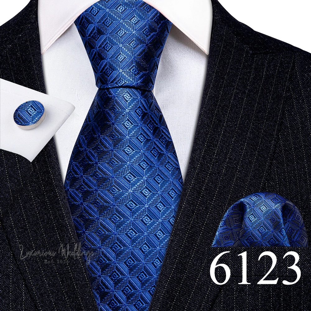 Barry·Wang Blue Green Teal Leaves Neck Tie Set By Luxurious Mens Ties Luxurious Weddings