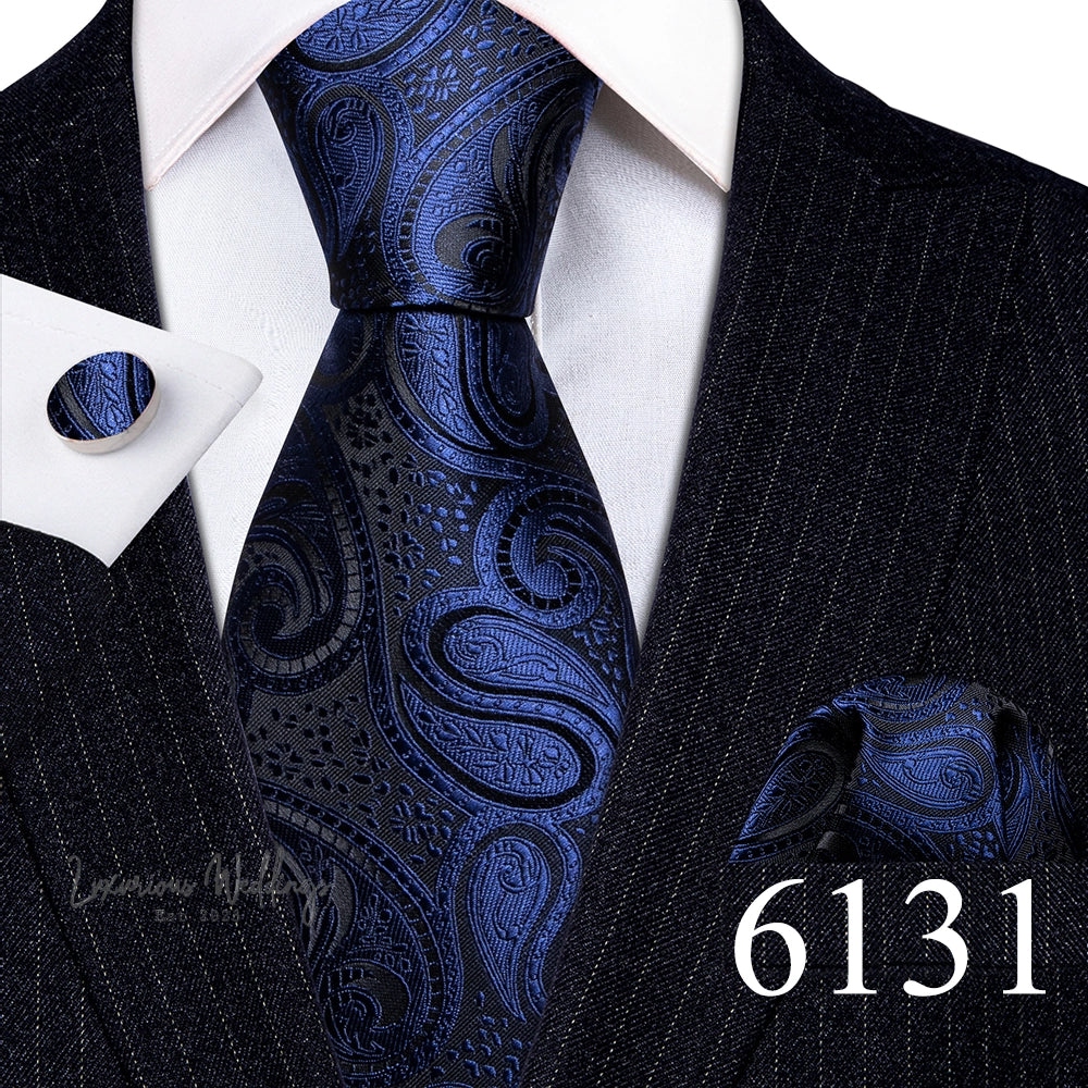 Barry·Wang Blue Green Teal Leaves Neck Tie Set By Luxurious Mens Ties Luxurious Weddings