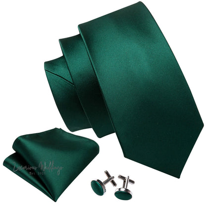 Olive Green Tie Set Necktie set Luxurious Weddings
