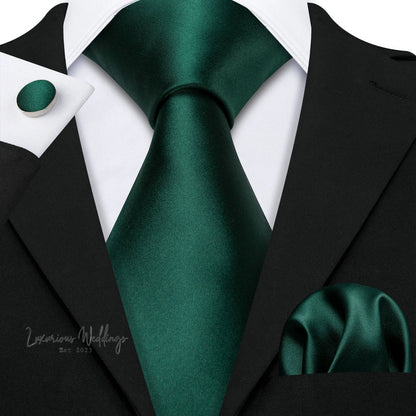 Olive Green Tie Set Necktie set Luxurious Weddings