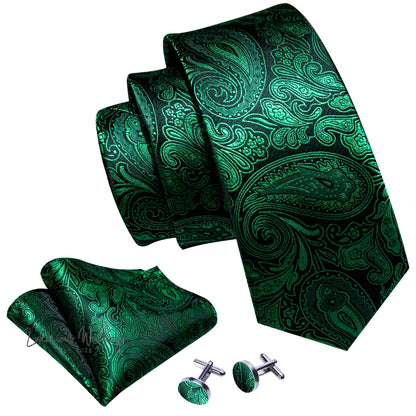 Olive Green Tie Set Necktie set Luxurious Weddings