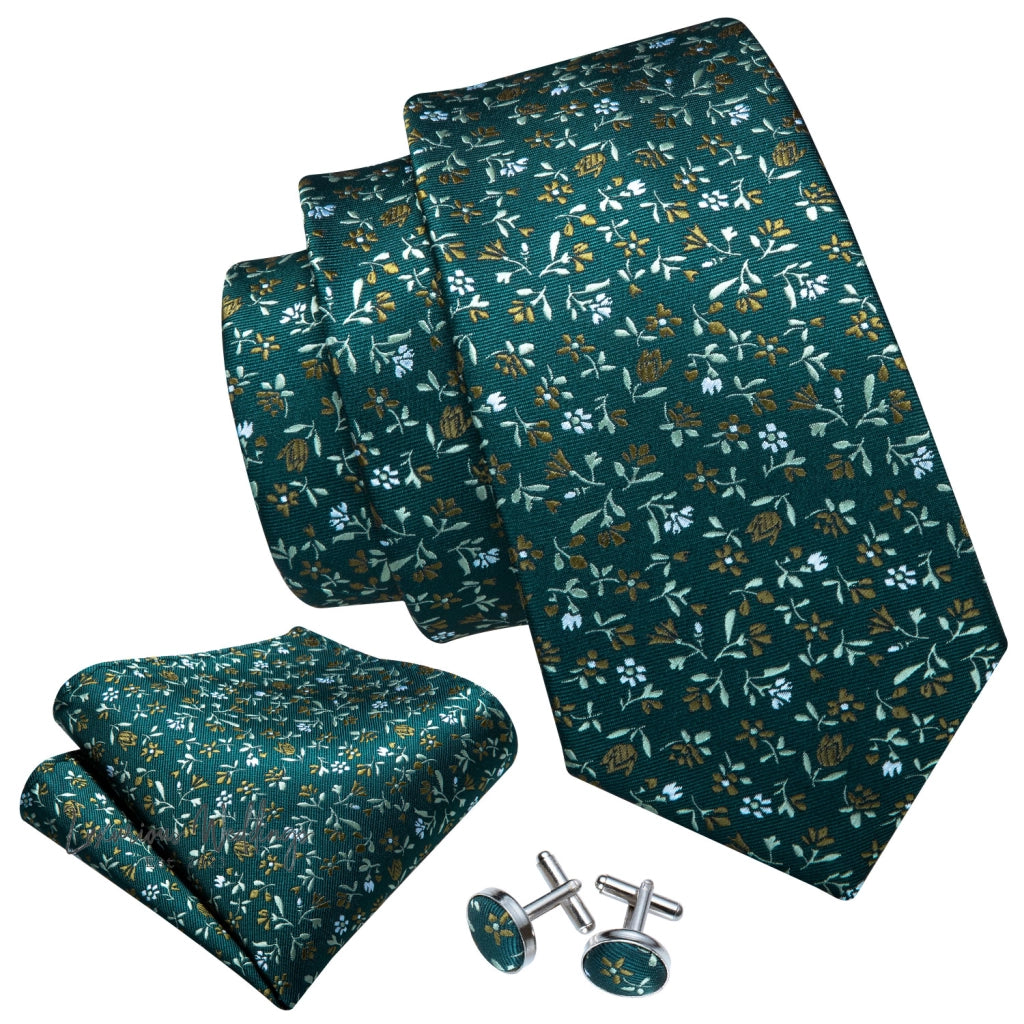 Olive Green Tie Set Necktie set Luxurious Weddings