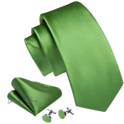 Olive Green Tie Set Necktie set Luxurious Weddings
